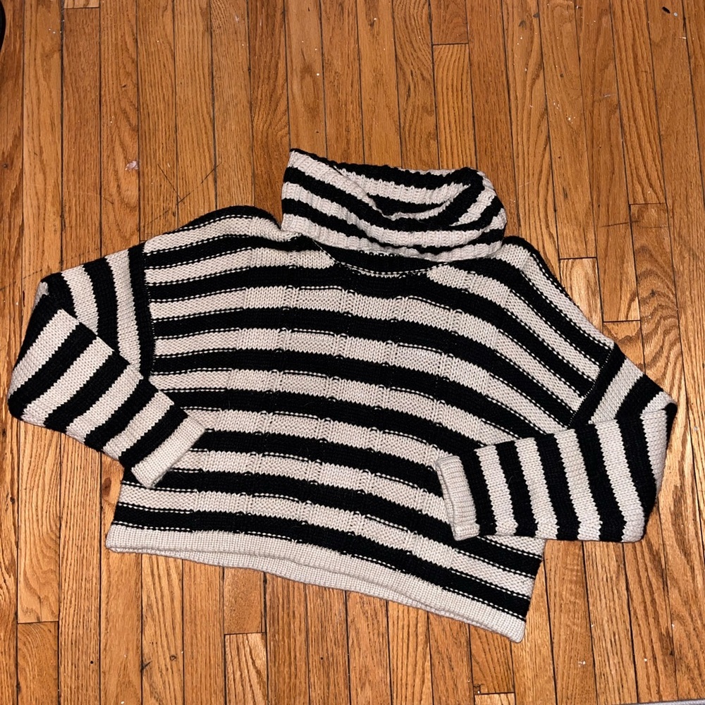 Striped High Neck Sweater
